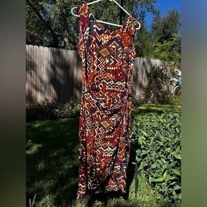 Vintage Geometric MIDI Dress